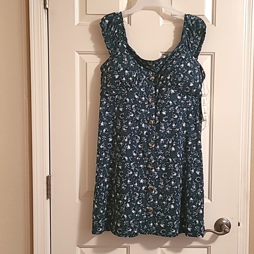 No Boundaries...XXL(19) Bottle Green Floral Dress